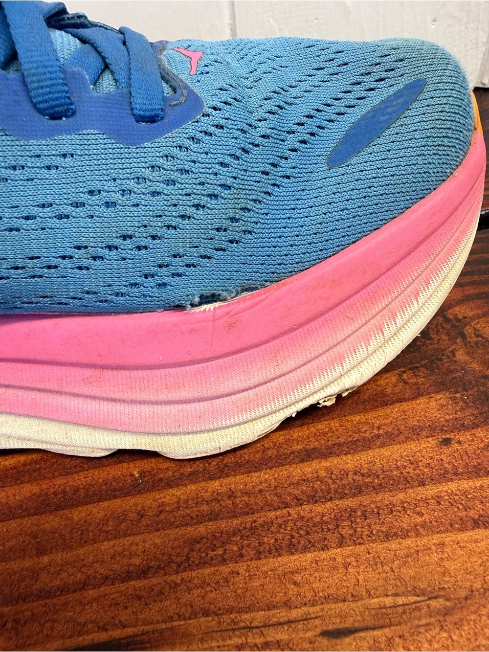 HOKA Bondi 8 Running Shoes Blue/Pink – Women’s Size 9 - Picture 5 of 10